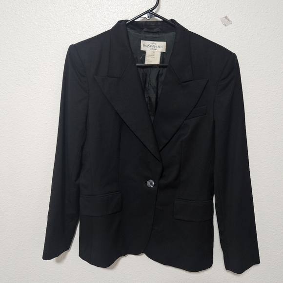 YvesSaintLaurent Black Women's Blazer wool per tags size 36 - Picture 1 of 15